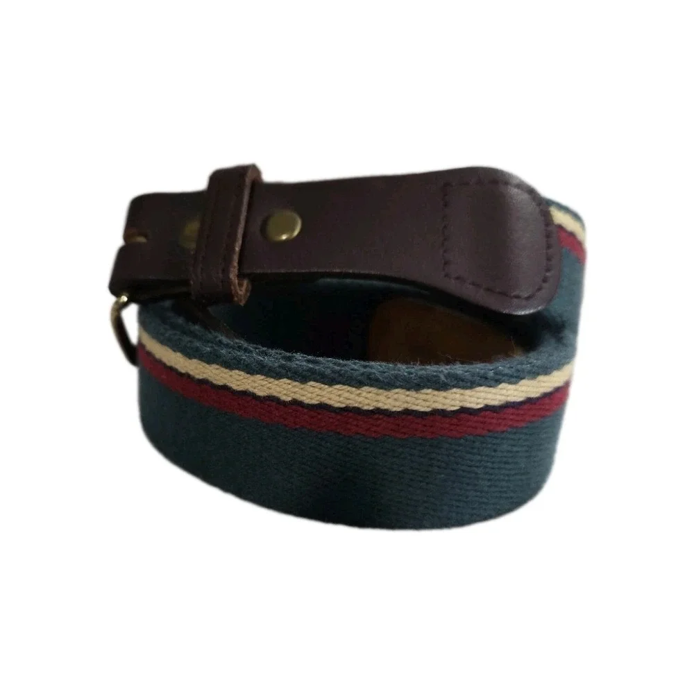 Vintage Genuine Leather Belt Mens Size 34 Teal Magenta Cream